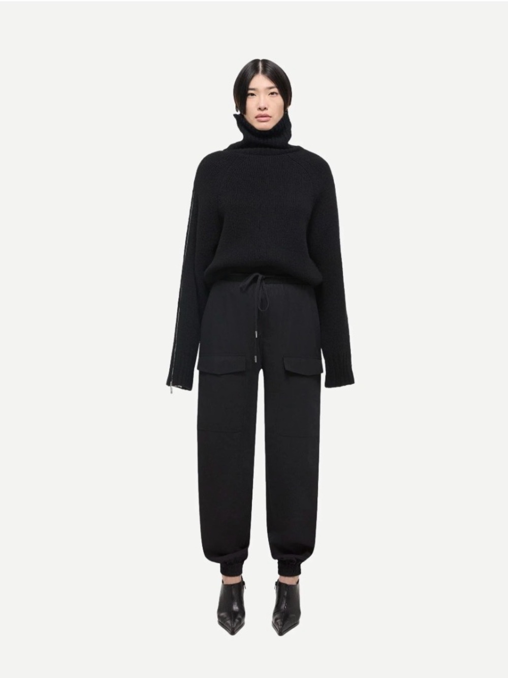 Helmut Lang Black Zoot Tapered Cargo Jogger Pants
